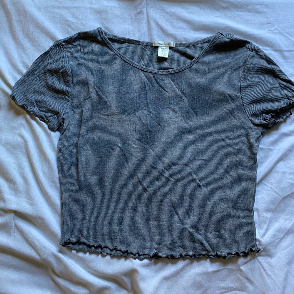 Gray bozzola crop top